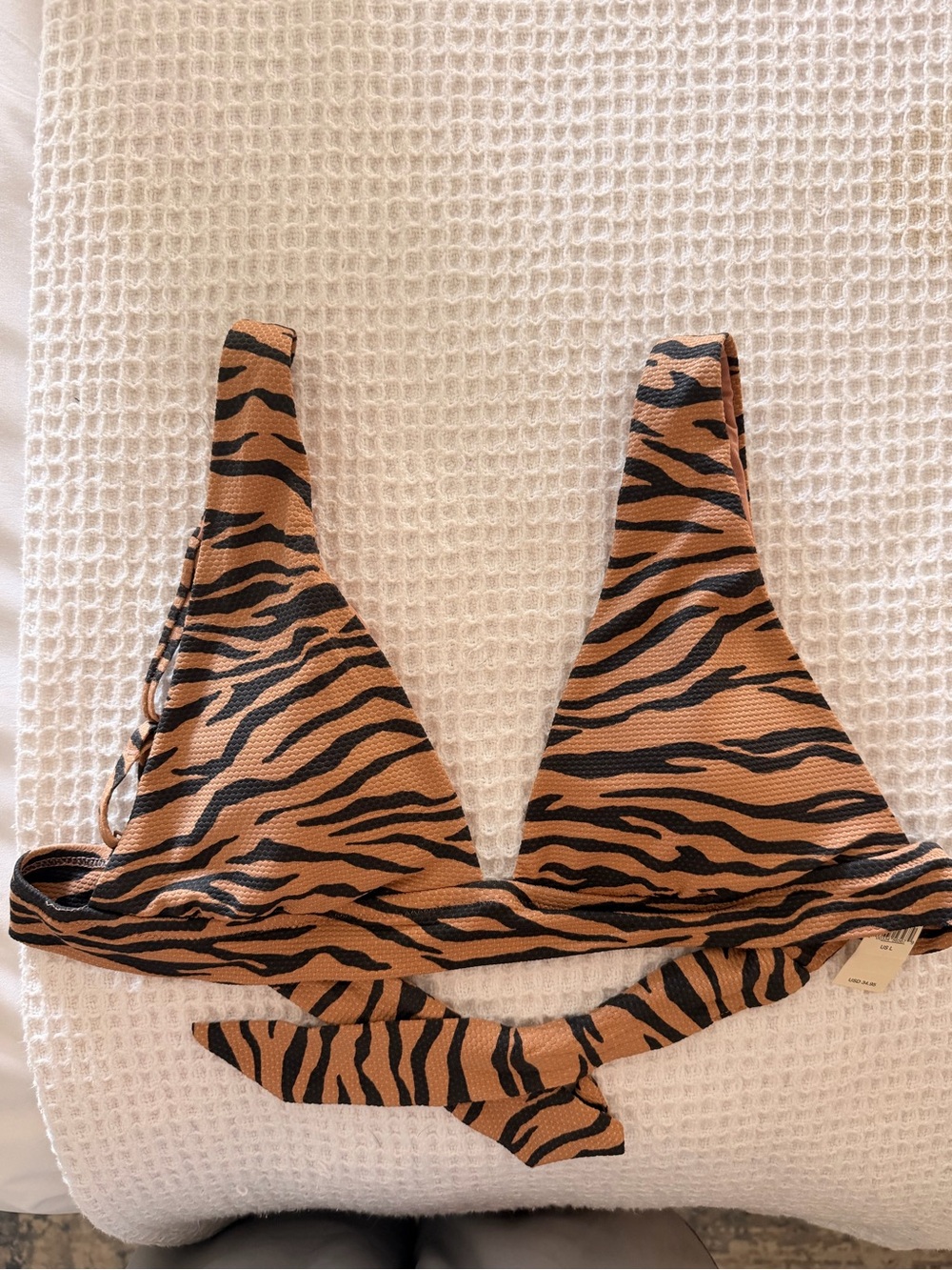 Serie Tiger Stripe Triangle Bralette - Brown/Black NWT